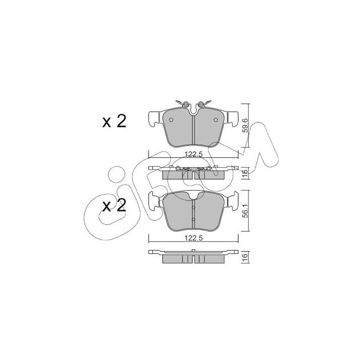 Stabdžių trinkelių rinkinys, diskinis stabdys CIFAM 822-1122-0