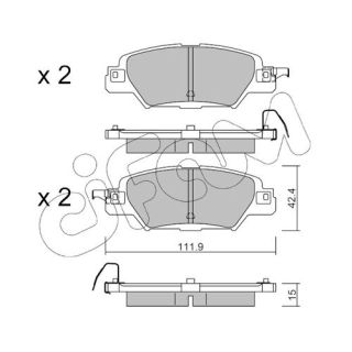Stabdžių trinkelių rinkinys, diskinis stabdys CIFAM 822-1158-0