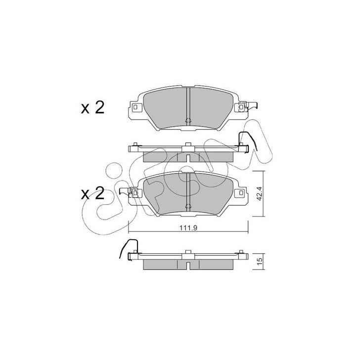 Stabdžių trinkelių rinkinys, diskinis stabdys CIFAM 822-1158-0