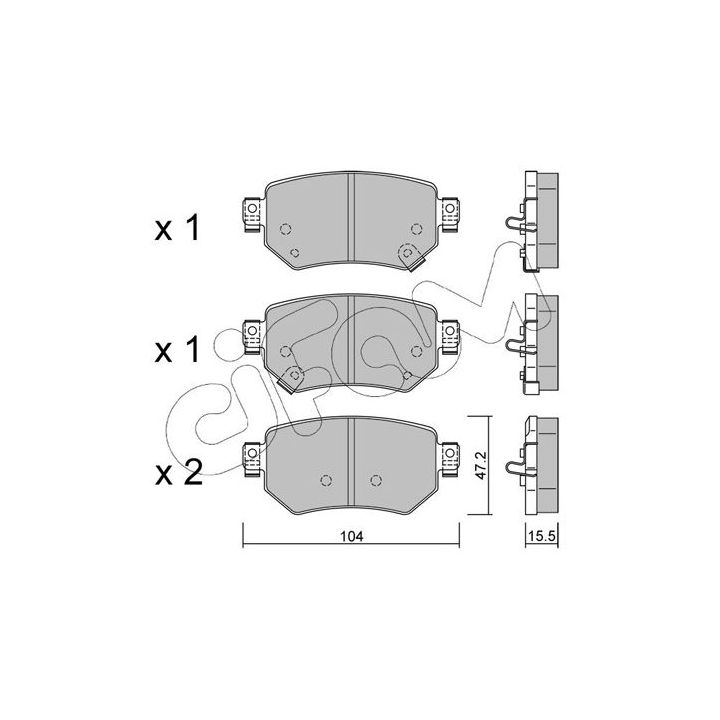 Stabdžių trinkelių rinkinys, diskinis stabdys CIFAM 822-1159-0