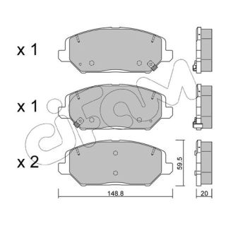 Stabdžių trinkelių rinkinys, diskinis stabdys CIFAM 822-1163-0