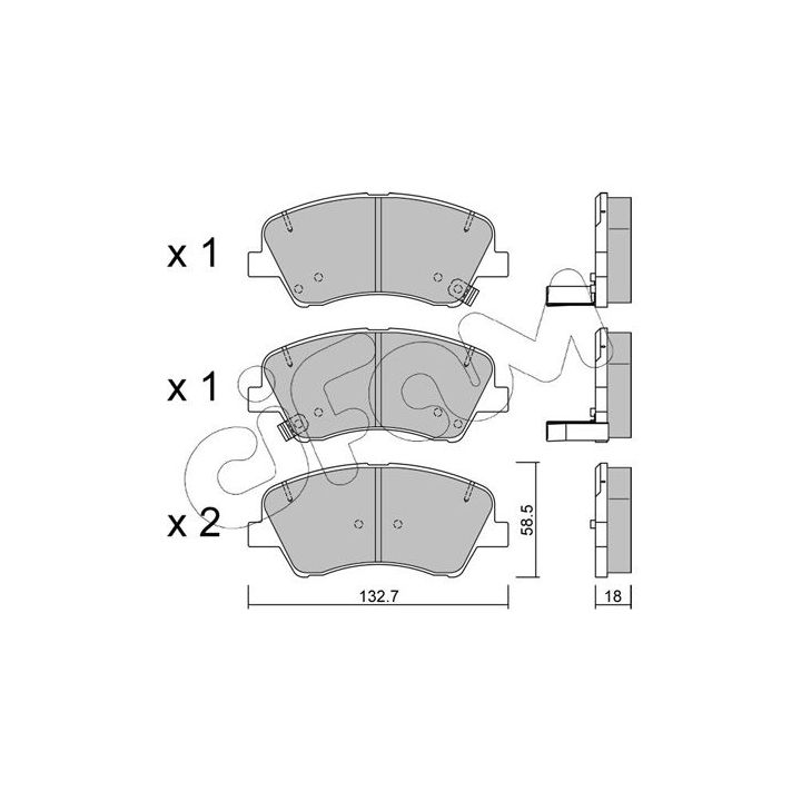Stabdžių trinkelių rinkinys, diskinis stabdys CIFAM 822-1167-0