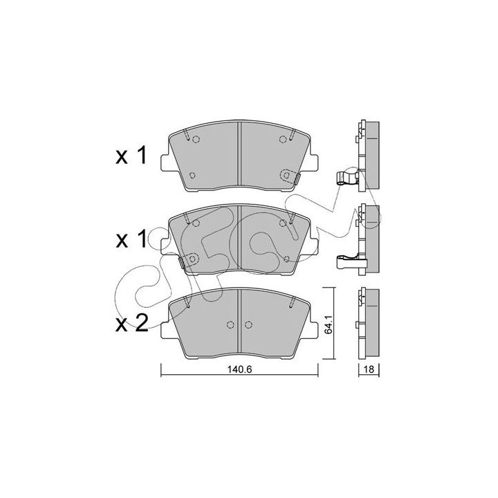 Stabdžių trinkelių rinkinys, diskinis stabdys CIFAM 822-1168-0