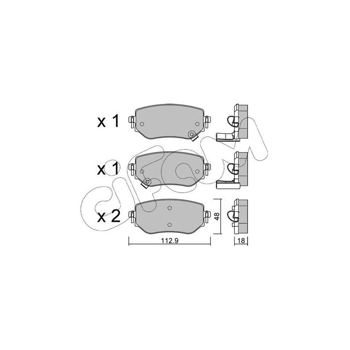 Stabdžių trinkelių rinkinys, diskinis stabdys CIFAM 822-1192-0