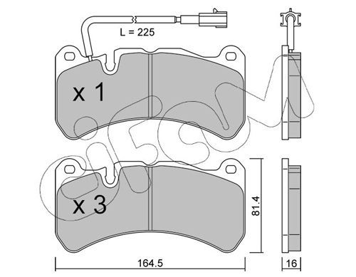 Stabdžių trinkelių rinkinys, diskinis stabdys CIFAM 822-1201-0