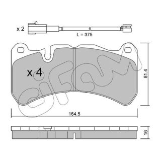 Stabdžių trinkelių rinkinys, diskinis stabdys CIFAM 822-1201-1