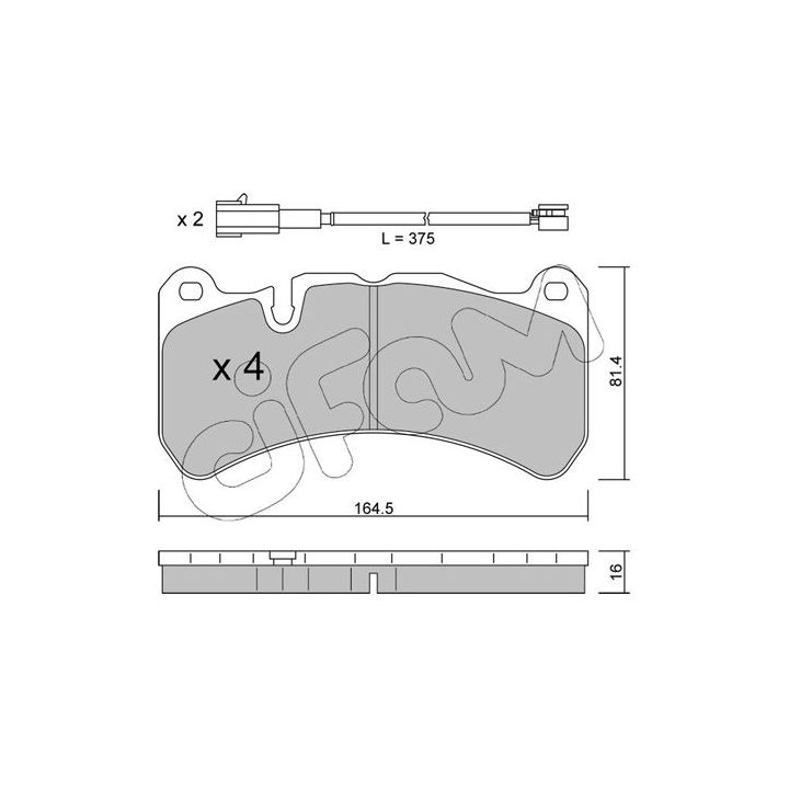 Stabdžių trinkelių rinkinys, diskinis stabdys CIFAM 822-1201-1