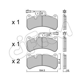 Stabdžių trinkelių rinkinys, diskinis stabdys CIFAM 822-1201-2