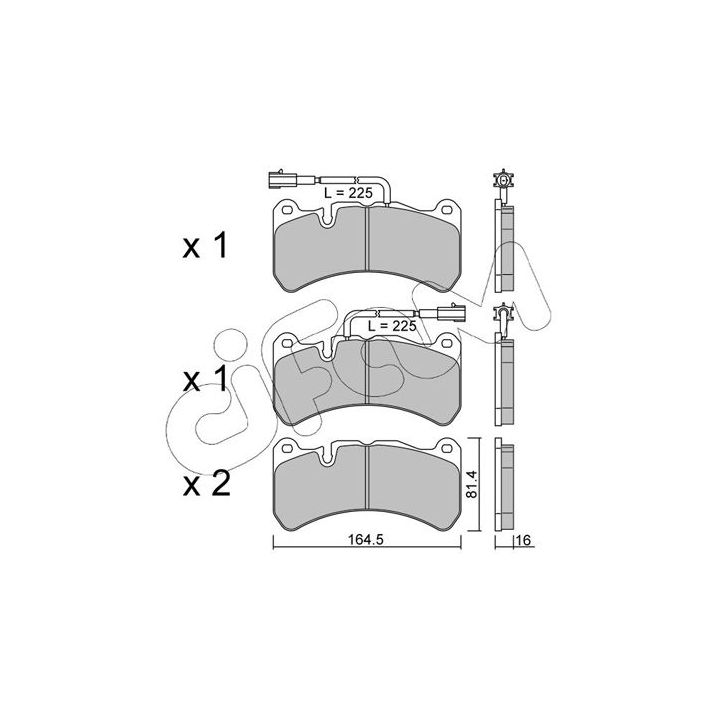 Stabdžių trinkelių rinkinys, diskinis stabdys CIFAM 822-1201-2