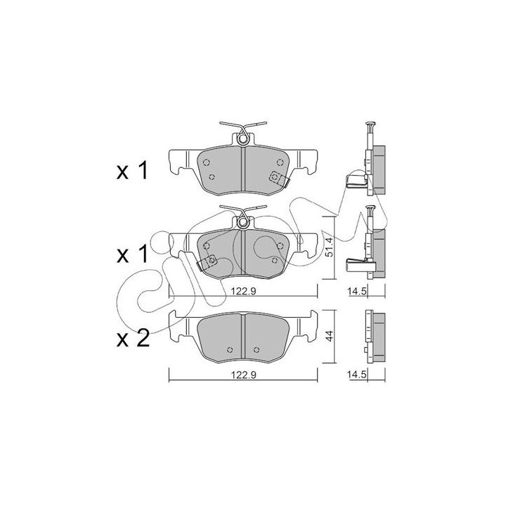 Stabdžių trinkelių rinkinys, diskinis stabdys CIFAM 822-1226-0