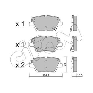 Stabdžių trinkelių rinkinys, diskinis stabdys CIFAM 822-1243-0