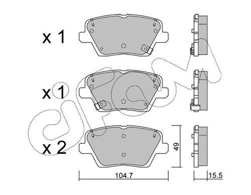 Stabdžių trinkelių rinkinys, diskinis stabdys CIFAM 822-1243-0