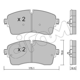 Stabdžių trinkelių rinkinys, diskinis stabdys CIFAM 822-1250-1