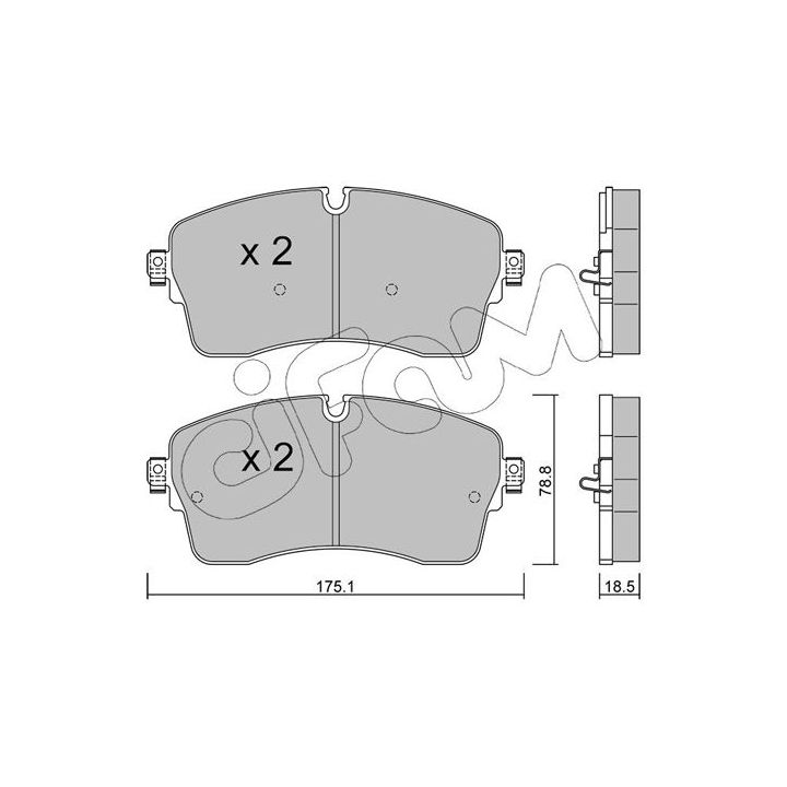 Stabdžių trinkelių rinkinys, diskinis stabdys CIFAM 822-1250-1