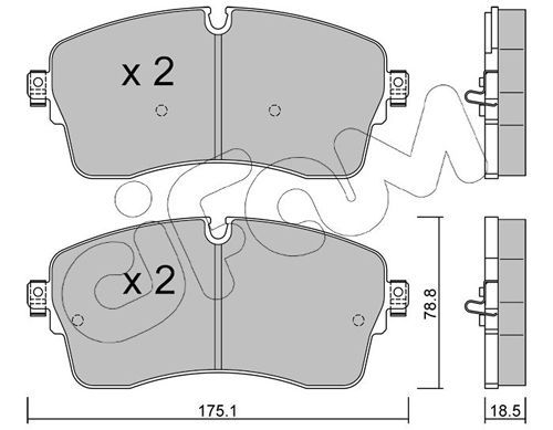 Stabdžių trinkelių rinkinys, diskinis stabdys CIFAM 822-1250-1