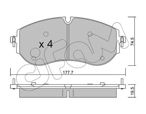 Stabdžių trinkelių rinkinys, diskinis stabdys CIFAM 822-1262-0