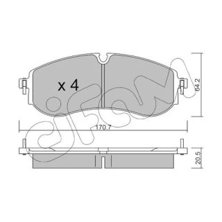 Stabdžių trinkelių rinkinys, diskinis stabdys CIFAM 822-1263-0