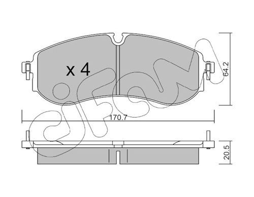 Stabdžių trinkelių rinkinys, diskinis stabdys CIFAM 822-1263-0