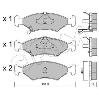 Stabdžių trinkelių rinkinys, diskinis stabdys CIFAM 822-127-0