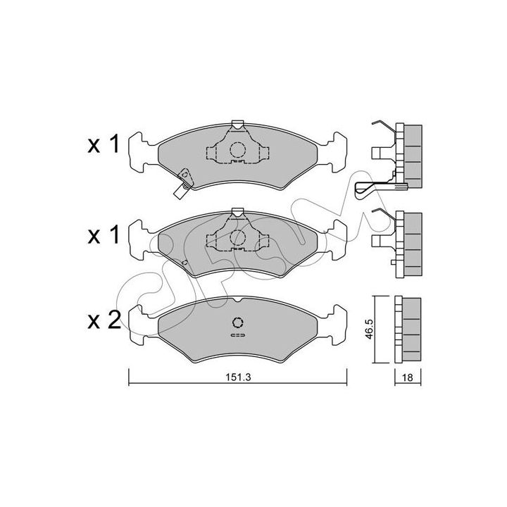 Stabdžių trinkelių rinkinys, diskinis stabdys CIFAM 822-127-0