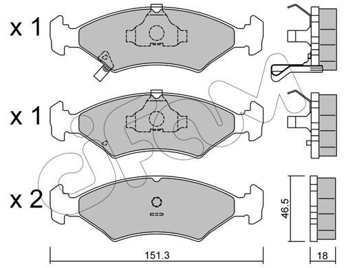 Stabdžių trinkelių rinkinys, diskinis stabdys CIFAM 822-127-0