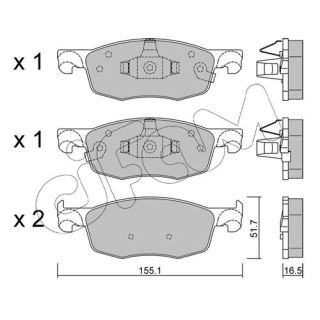 Stabdžių trinkelių rinkinys, diskinis stabdys CIFAM 822-1282-0