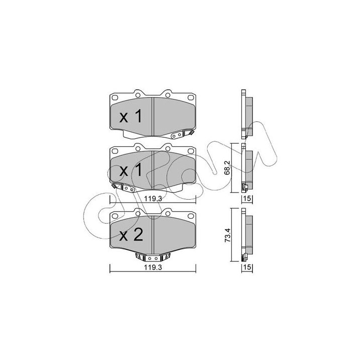 Stabdžių trinkelių rinkinys, diskinis stabdys CIFAM 822-129-0