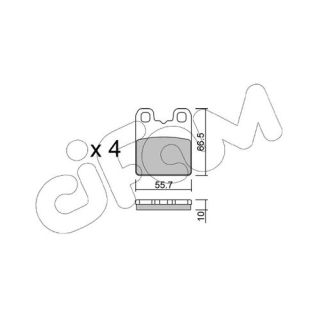 Stabdžių trinkelių rinkinys, diskinis stabdys CIFAM 822-1326-0