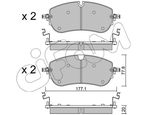 Stabdžių trinkelių rinkinys, diskinis stabdys CIFAM 822-1342-0