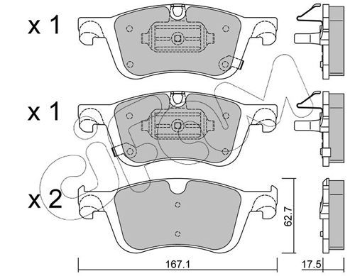Stabdžių trinkelių rinkinys, diskinis stabdys CIFAM 822-1365-0