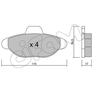 Stabdžių trinkelių rinkinys, diskinis stabdys CIFAM 822-137-0