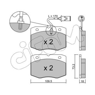 Stabdžių trinkelių rinkinys, diskinis stabdys CIFAM 822-139-0