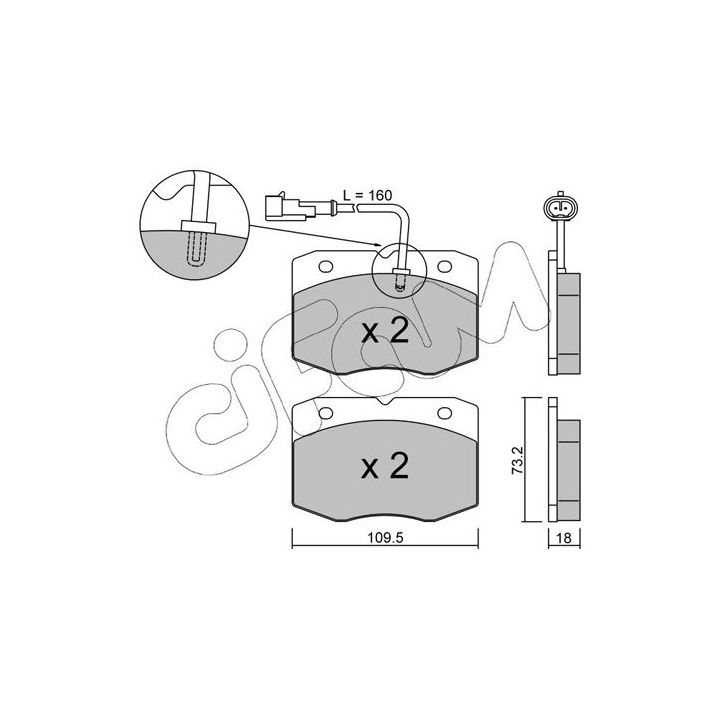 Stabdžių trinkelių rinkinys, diskinis stabdys CIFAM 822-139-1