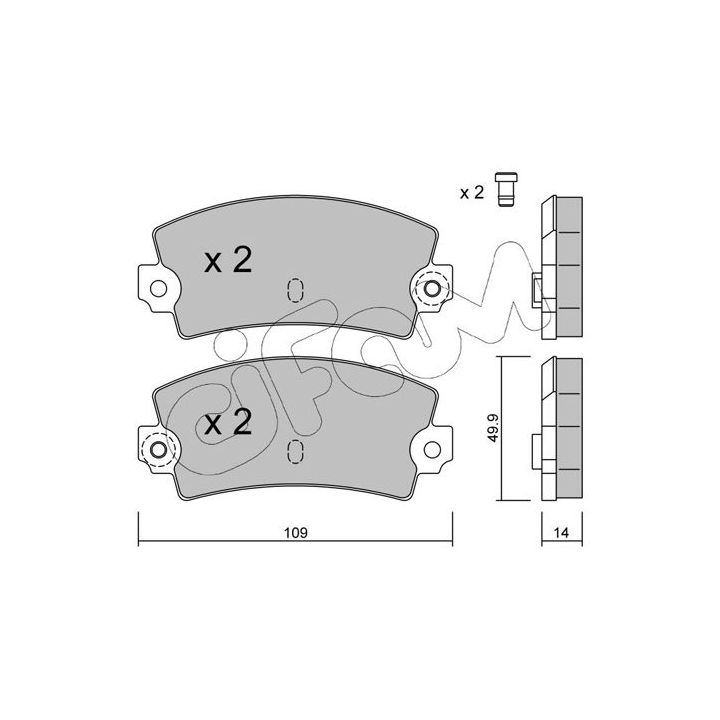 Stabdžių trinkelių rinkinys, diskinis stabdys CIFAM 822-147-1