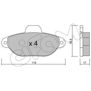 Stabdžių trinkelių rinkinys, diskinis stabdys CIFAM 822-159-1
