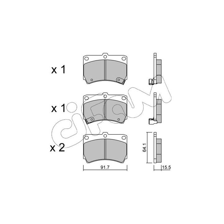 Stabdžių trinkelių rinkinys, diskinis stabdys CIFAM 822-196-0