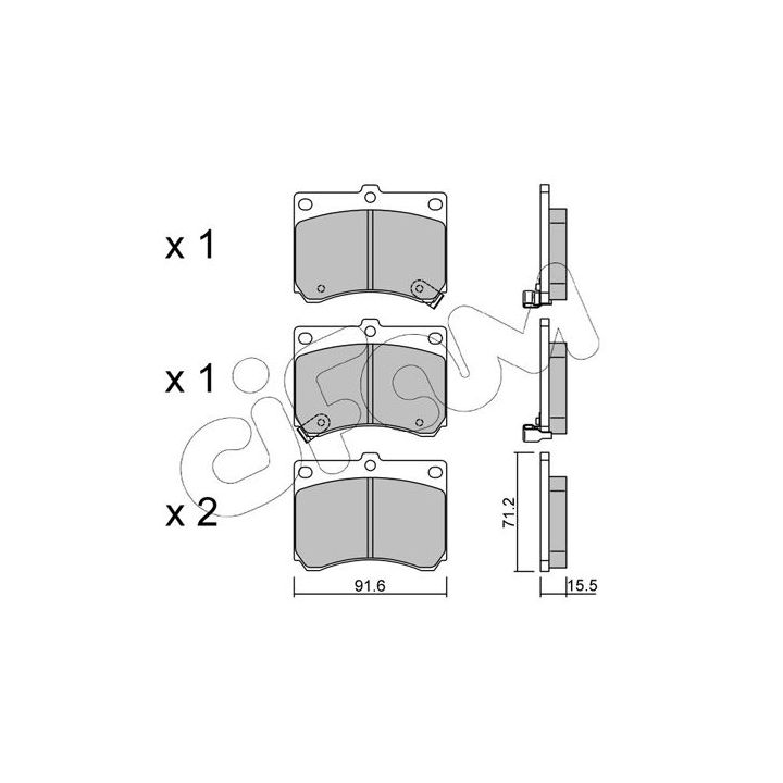 Stabdžių trinkelių rinkinys, diskinis stabdys CIFAM 822-197-0