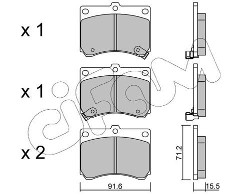Stabdžių trinkelių rinkinys, diskinis stabdys CIFAM 822-197-0