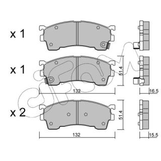 Stabdžių trinkelių rinkinys, diskinis stabdys CIFAM 822-223-1