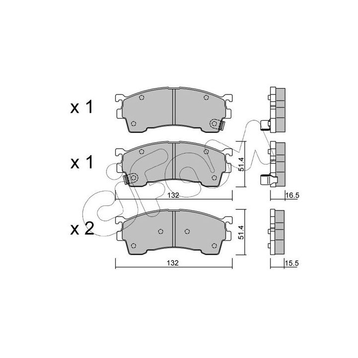 Stabdžių trinkelių rinkinys, diskinis stabdys CIFAM 822-223-1