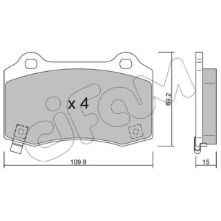 Stabdžių trinkelių rinkinys, diskinis stabdys CIFAM 822-251-6