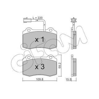 Stabdžių trinkelių rinkinys, diskinis stabdys CIFAM 822-251-7