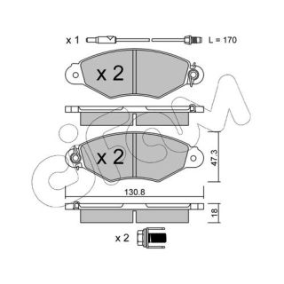 Stabdžių trinkelių rinkinys, diskinis stabdys CIFAM 822-253-1