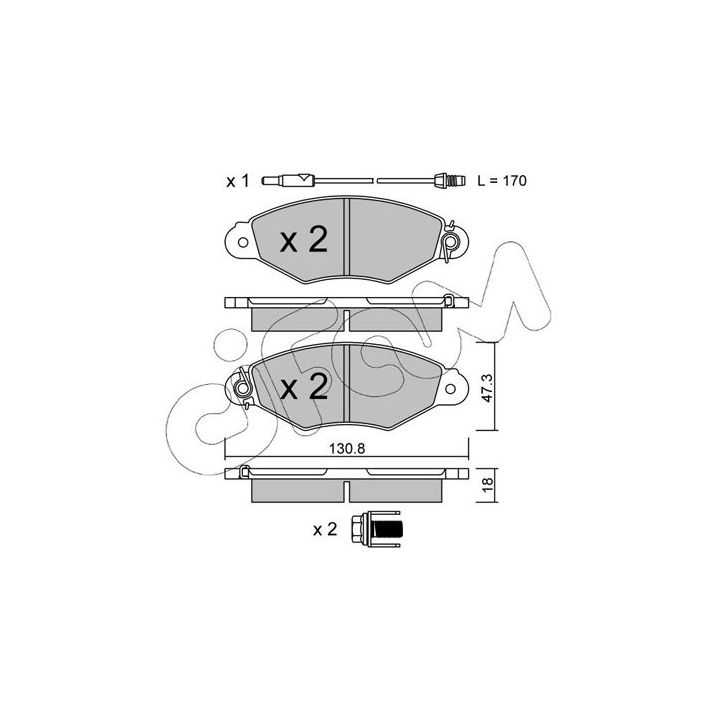 Stabdžių trinkelių rinkinys, diskinis stabdys CIFAM 822-253-1