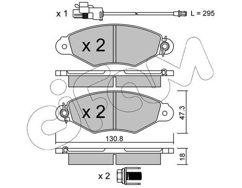 Stabdžių trinkelių rinkinys, diskinis stabdys CIFAM 822-253-2