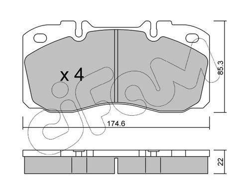 Stabdžių trinkelių rinkinys, diskinis stabdys CIFAM 822-268-0
