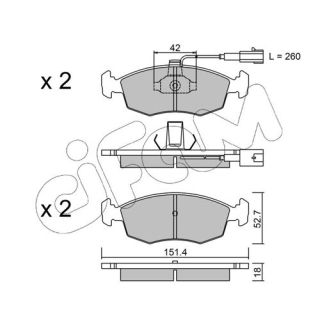 Stabdžių trinkelių rinkinys, diskinis stabdys CIFAM 822-274-1