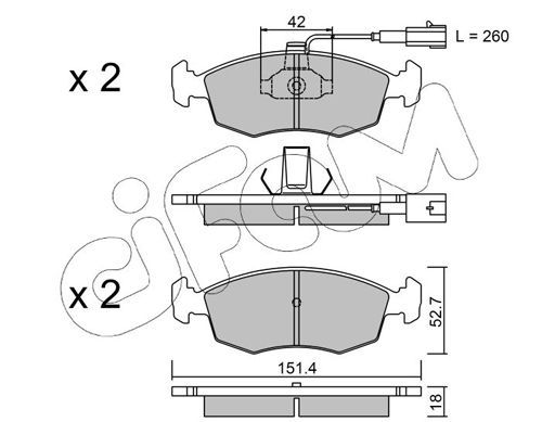 Stabdžių trinkelių rinkinys, diskinis stabdys CIFAM 822-274-1