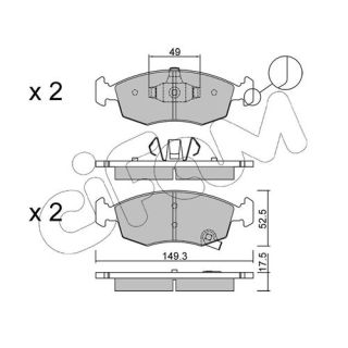 Stabdžių trinkelių rinkinys, diskinis stabdys CIFAM 822-274-5