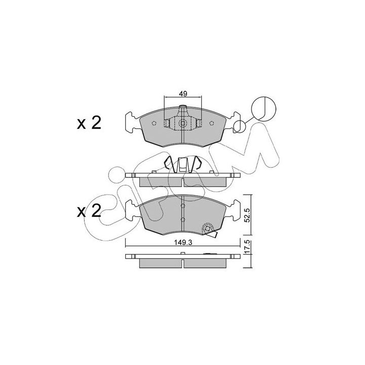 Stabdžių trinkelių rinkinys, diskinis stabdys CIFAM 822-274-5